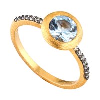 Ringe Marcello Pane Dame Itaca in Silber Topazio blu ANGM 043